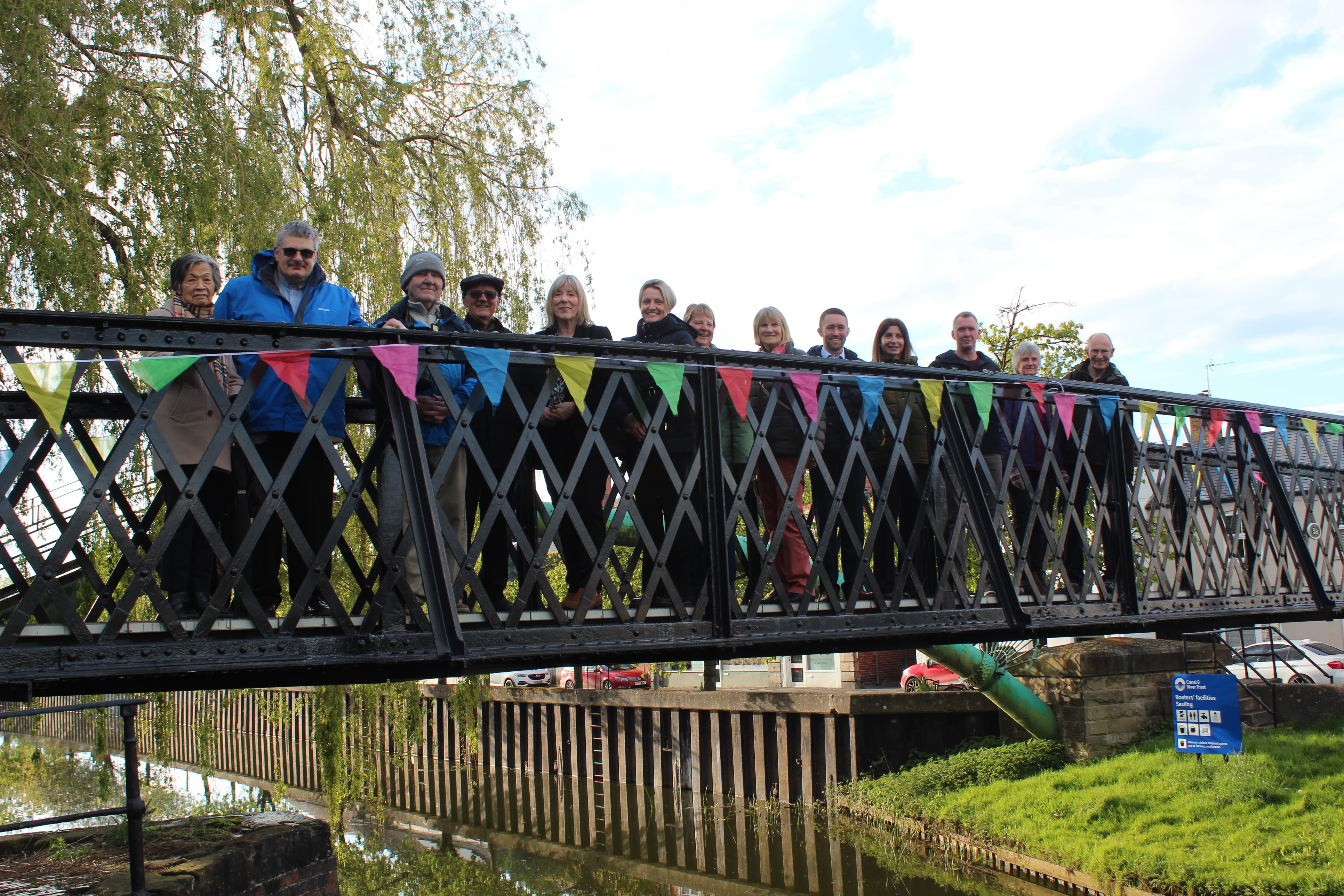 The opening ceremony for the refurbished footbridge